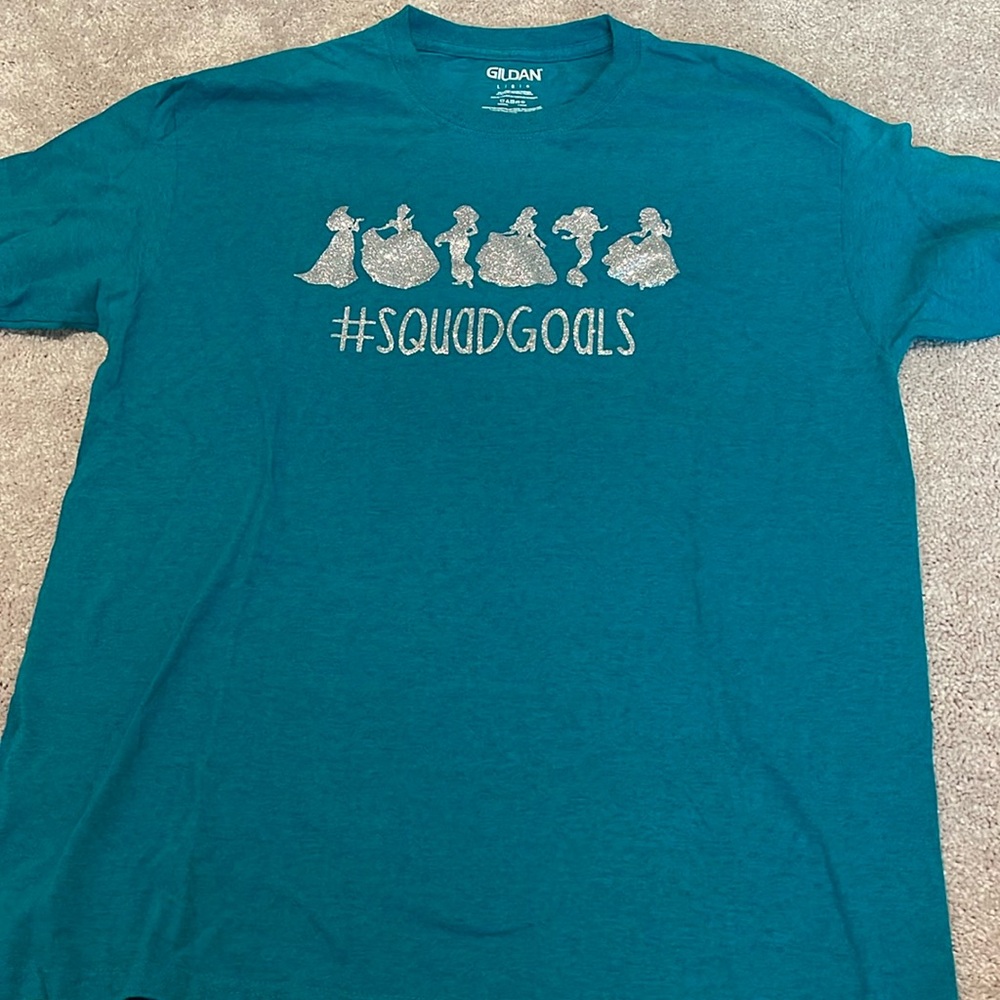 Gildan Squad Goals Disney Princess glitter tshirt